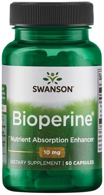 Swanson Bioperine, 10mg - 60 kapsulių, maisto papildas sveikatai