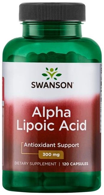 Swanson Alpha Lipoic Acid, 300mg - 120 kapsulių, antioksidantai, maisto papildas