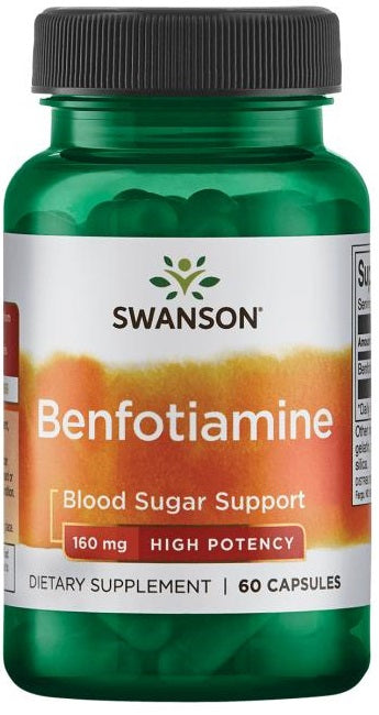 Swanson Benfotiamine, 160mg - 60 kapsulių, maisto papildas, vitaminai ir mineralai