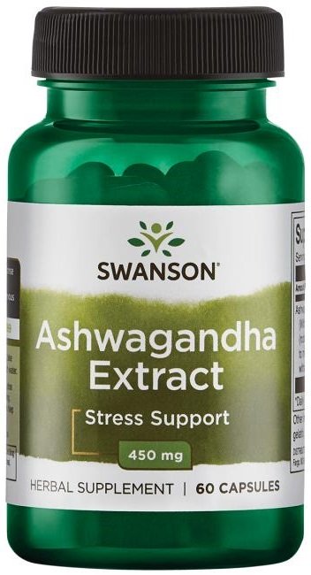 Swanson Ashwagandha ekstraktas, 450mg, 60 kapsulių, sveikatos papildas