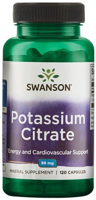 Swanson Potassium Citrate, 99mg - 120 kapsulių