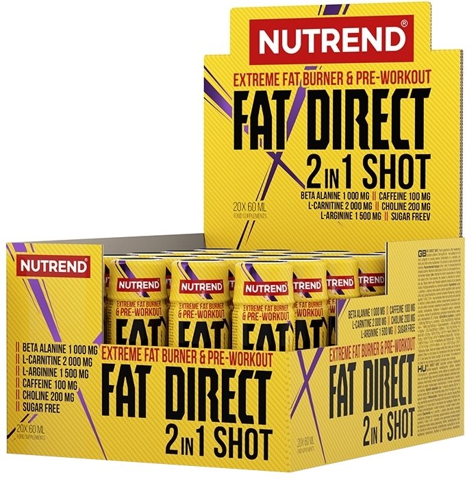 Nutrend Fat Direct 2in1 Shot maisto papildas, energijos ir riebalų deginimo gėrimas