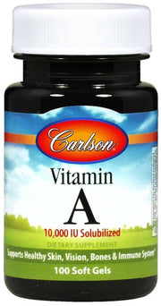 Carlson Labs Vitamin A Solubilized, 10 000 IU - 100 kapsulių