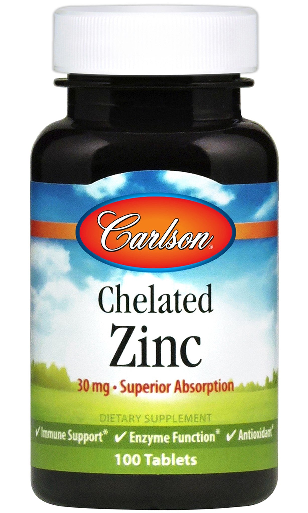 Carlson Chelated Zinc 30mg maisto papildas, 100 tablečių