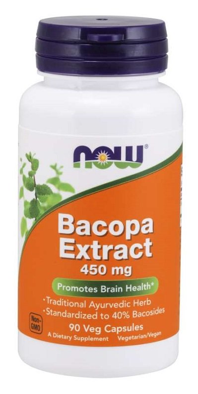 NOW Foods Bacopa Extract, 450mg - 90 kapsulių