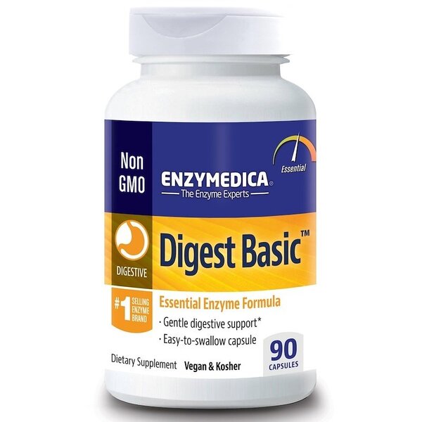 Enzymedica Digest Basic - 90 kapsulių, vegetariškas maisto papildas, skirta virškinimo palaikymui
