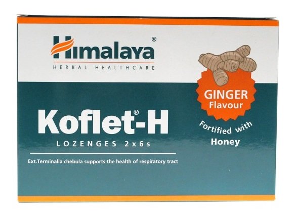 Himalaya Koflet-H, Ginger - 12 pastilių