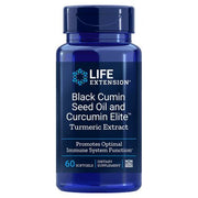 Maisto papildas Life Extension Black Cumin Seed Oil ir Curcumin Elite, 60 kapsulių