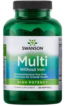 Swanson Multi Without Iron - 120 kapsulių maisto papildas