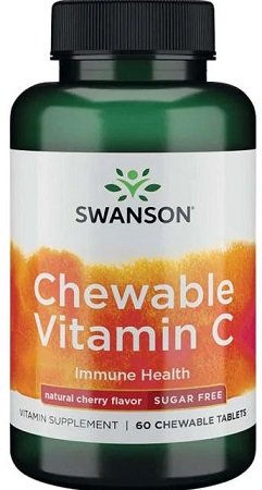 Swanson Chewable Vitamin C, natūralus vyšnių skonis, 60 kramtomųjų tablečių