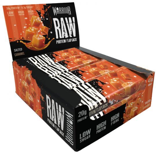 Warrior Raw Protein Flapjack, Salted Caramel - 12 batonėlių