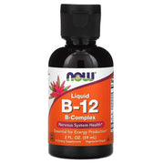 NOW Foods B-12 skystas papildas, nervų sistemai, 59 ml