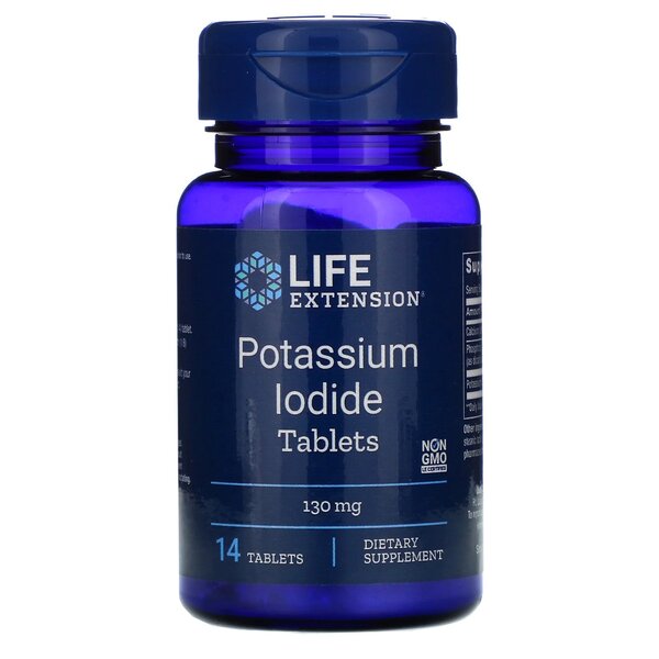 Life Extension Potassium Iodide Tablets, 130mg - 14 tablečių