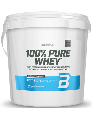 BioTechUSA 100% Pure Whey, Chocolate - 4000 gramų