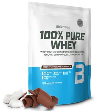 BioTechUSA 100% Pure Whey, Coconut Chocolate - 1000 gramų