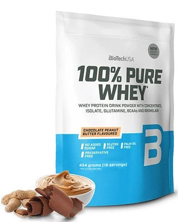 BioTechUSA 100% Pure Whey, Chocolate Peanut Butter - 454 gramų