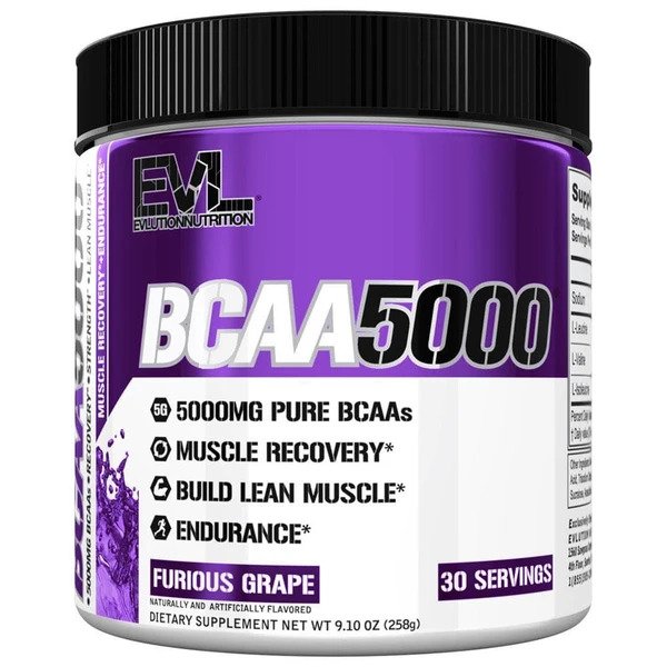 EVLution Nutrition BCAA 5000, Furious Grape - 258g sporto papildas