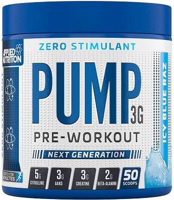 Applied Nutrition Pump 3G pre-workout papildas, mėlynos spalvos indelis