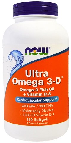 NOW Foods Ultra Omega 3-D maisto papildas kapsulės