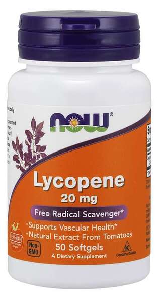 NOW Foods Lycopene, 20mg - 50 kapsulių, antioksidantai