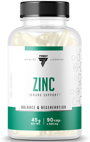 Trec Nutrition Zinc kapsulės, maisto papildas, cinkas, vitaminai ir mineralai