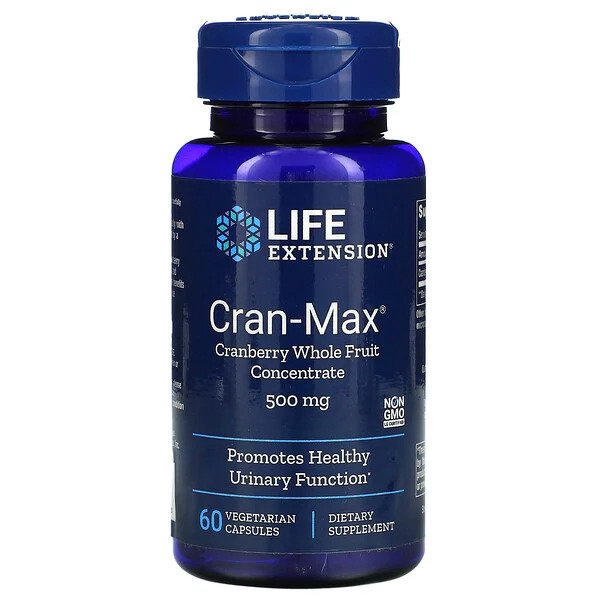 Life Extension Cran-Max cranberry vaisių koncentratas, 500mg, 60 kapsulių