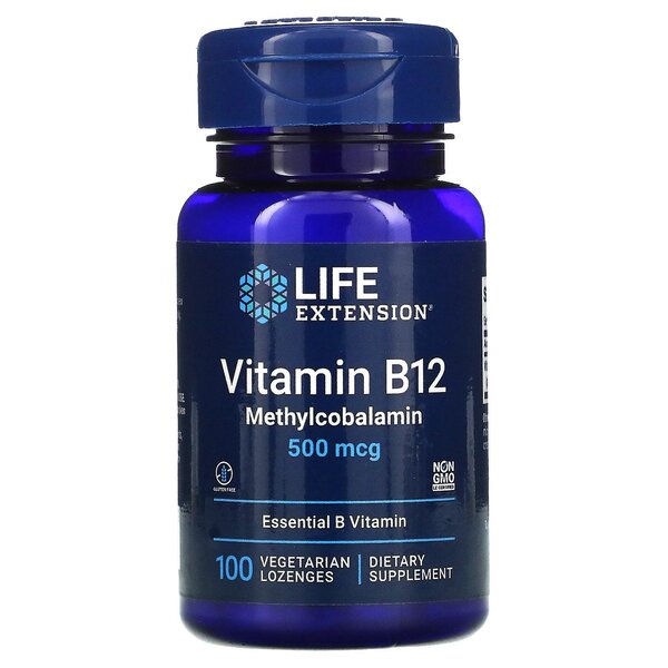 Vitaminas B12 Methylcobalamin, 500mcg, vegetariški lozenges