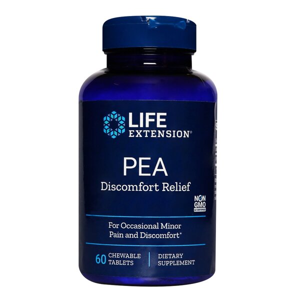 Life Extension PEA Discomfort Relief - 60 kramtomos tabletės