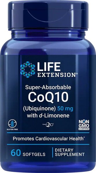 Life Extension Super-Absorbable CoQ10 (Ubiquinone) with d-Limonene, 100mg - 60 kapsulių