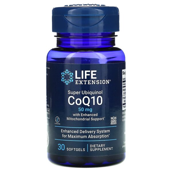 Maisto papildo Life Extension Super Ubiquinol CoQ10 50mg, 30 kapsulių