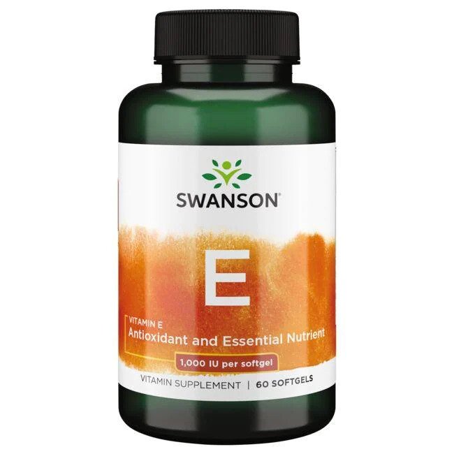 Swanson Vitamin E, 1000 IU - 60 kapsulių