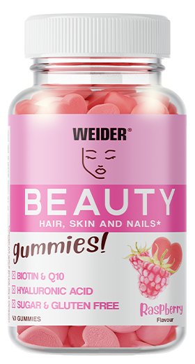 Weider Beauty, Raspberry - 40 guminukų, odos, plaukų ir nagų grožiui