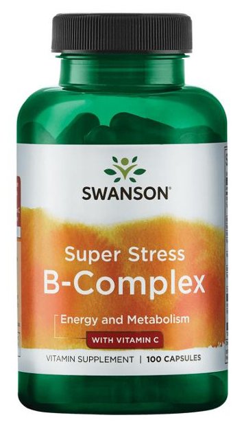 Swanson B-Kompleksas su Vitaminu C, maisto papildas, kapsulės