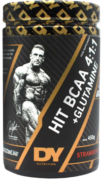 Dorian Yates HIT BCAA 4:1:1 + Glutamine, Braškių, sporto papildas, 450 g