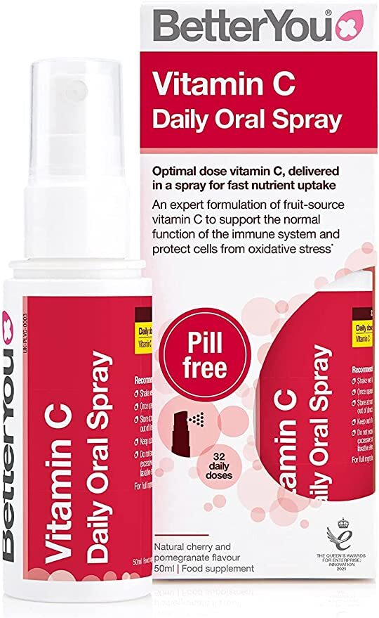 BetterYou Vitamin C skystas papildas, natūralios vyšnios ir granatų, 50 ml