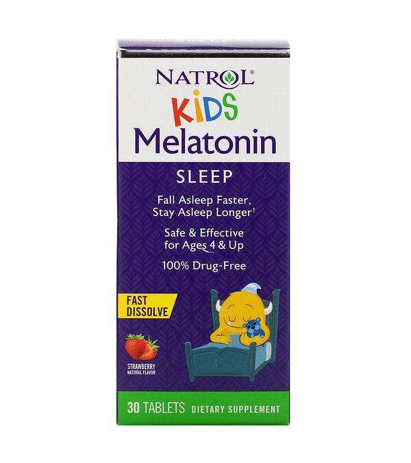 Natrol Kids Melatonin, Strawberry - 30 tablečių
