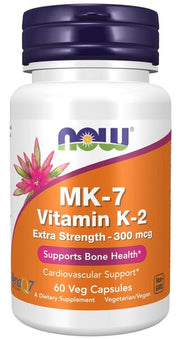 NOW Foods MK-7 Vitamin K-2, 300mcg Extra Strength - 60 kapsulių