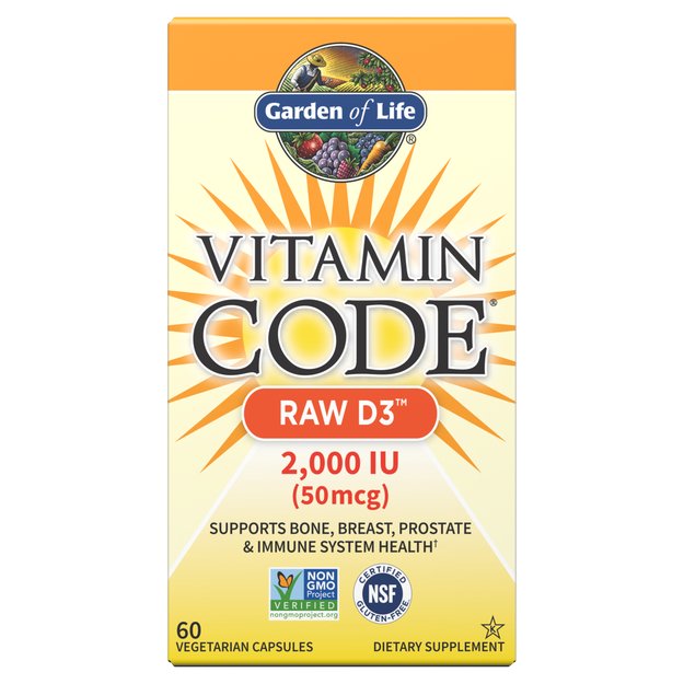 Vitaminų papildas Garden of Life Vitamin Code Raw D3, 2000 IU