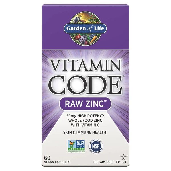 Garden of Life Vitamin Code Raw Zinc - 60 kapsulių