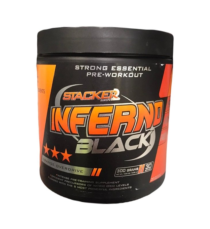 Pre-workout papildas Stacker2 Europe Inferno Black, Orange Overdrive 300g