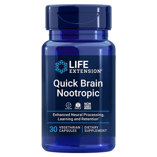 Life Extension Quick Brain Nootropic kapsulės