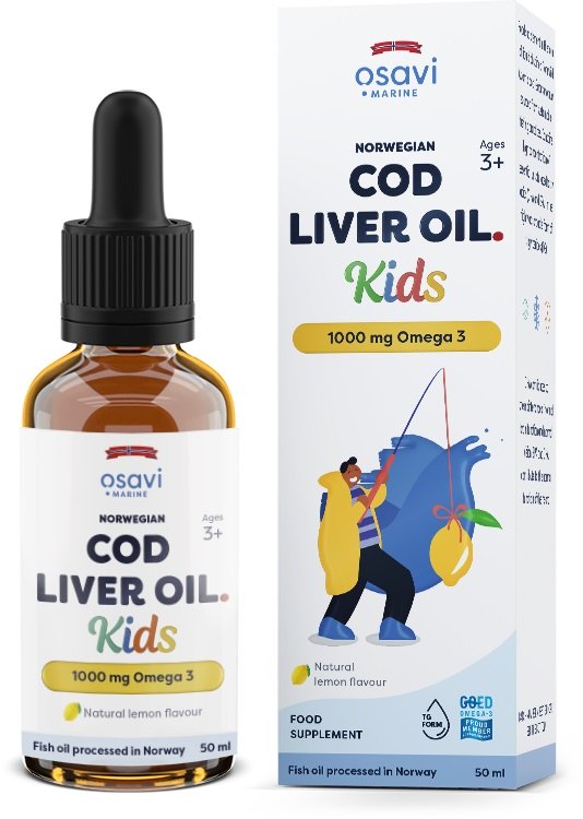 Osavi žuvų taukų aliejus vaikams, 50 ml, citrinos skonis