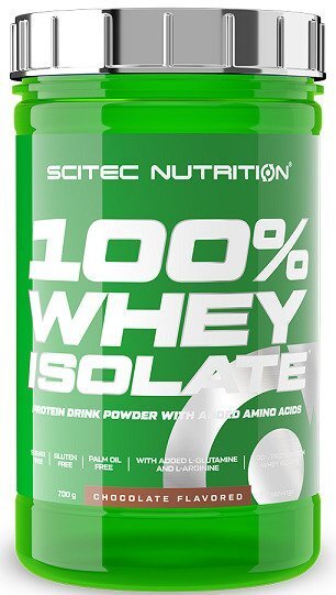 SciTec 100% Whey Isolate, Cookies & Cream - 700 gramų
