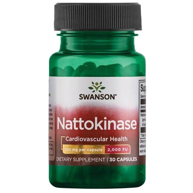 Swanson Nattokinase, 100mg - 30 kapsulių, širdies sveikatai