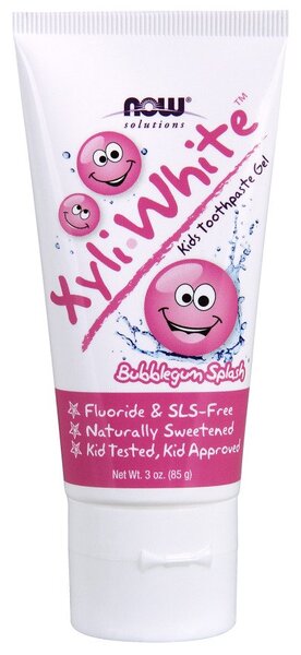 NOW Foods XyliWhite Kids, Bubblegum Splash - 85 g vaikų dantų pasta