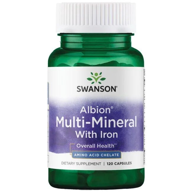Swanson Albion Multi-Mineral su geležimi kapsulės
