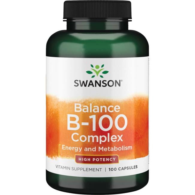 Swanson Balance B-100 kompleksas, vitaminų papildas, 100 kapsulių