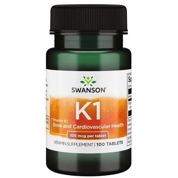 Swanson Vitamin K1, 100mcg - 100 tablečių