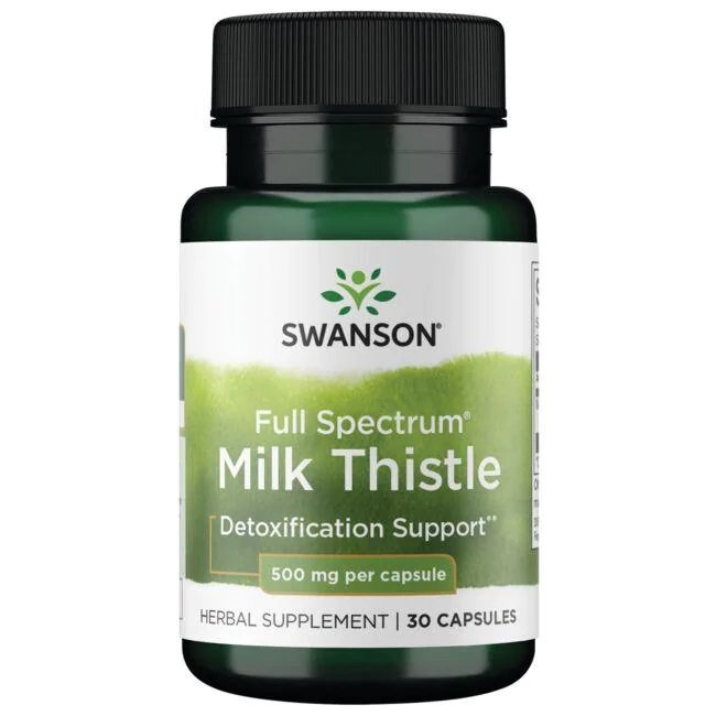 Swanson Full Spectrum Milk Thistle, 500mg - 30 kapsulių