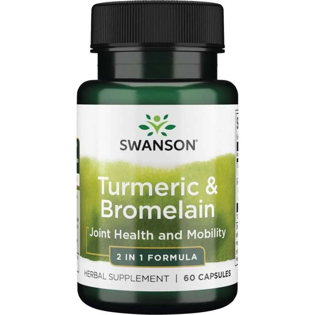 Swanson ciberžolė ir bromelain kapsulės
